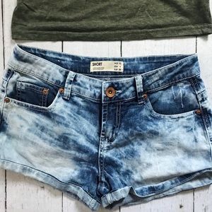 Faded jean shorts